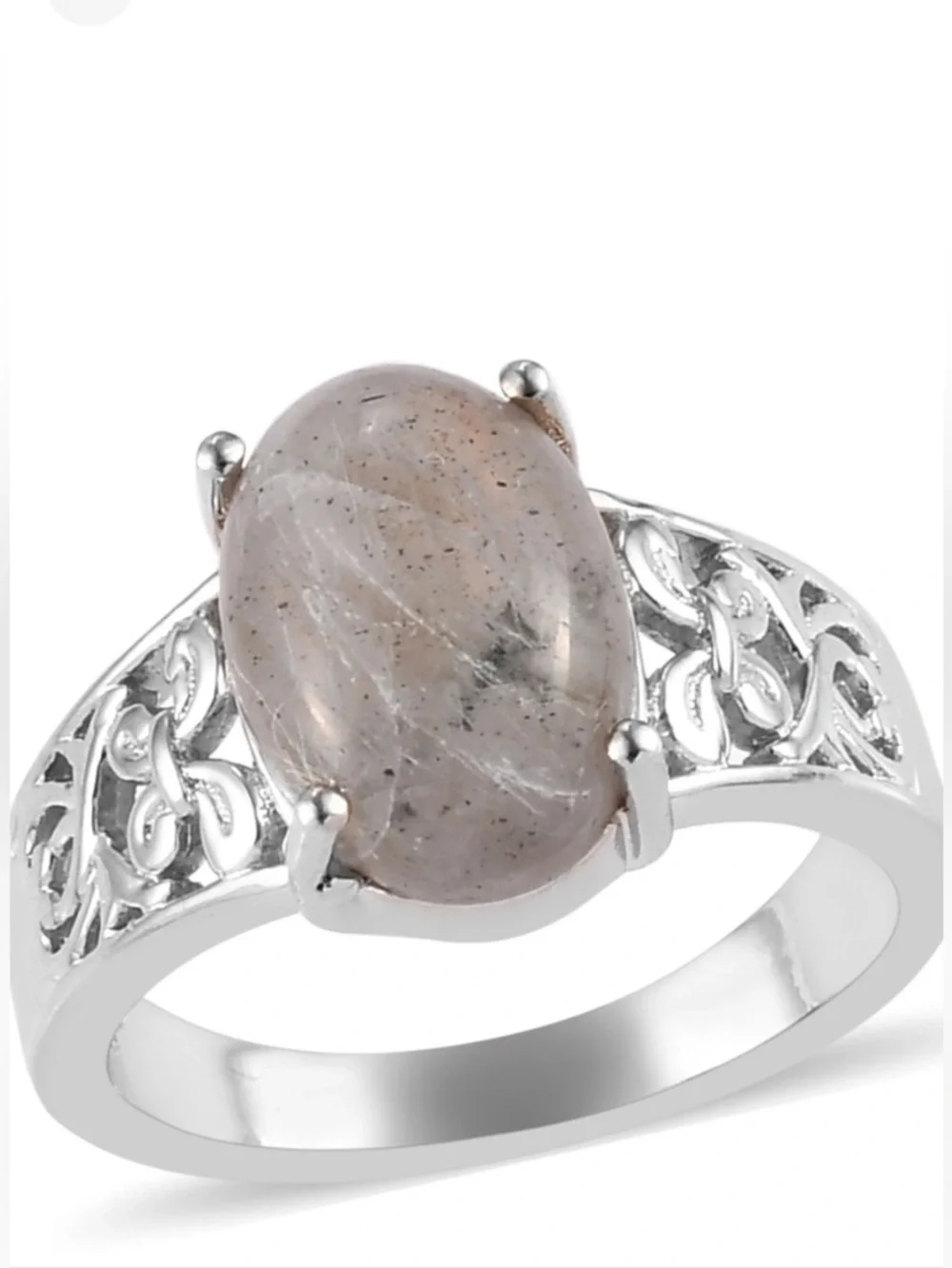 Fire Labradorite Solitaire Ring